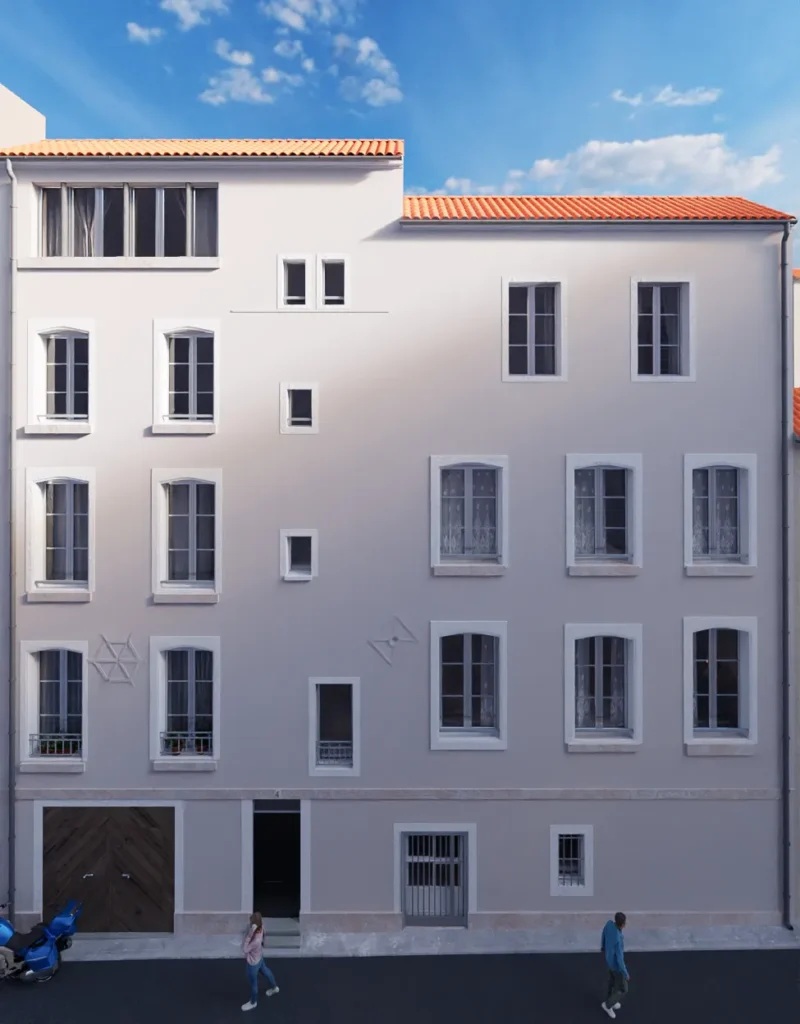 Façade d'un immeuble blanc moderne