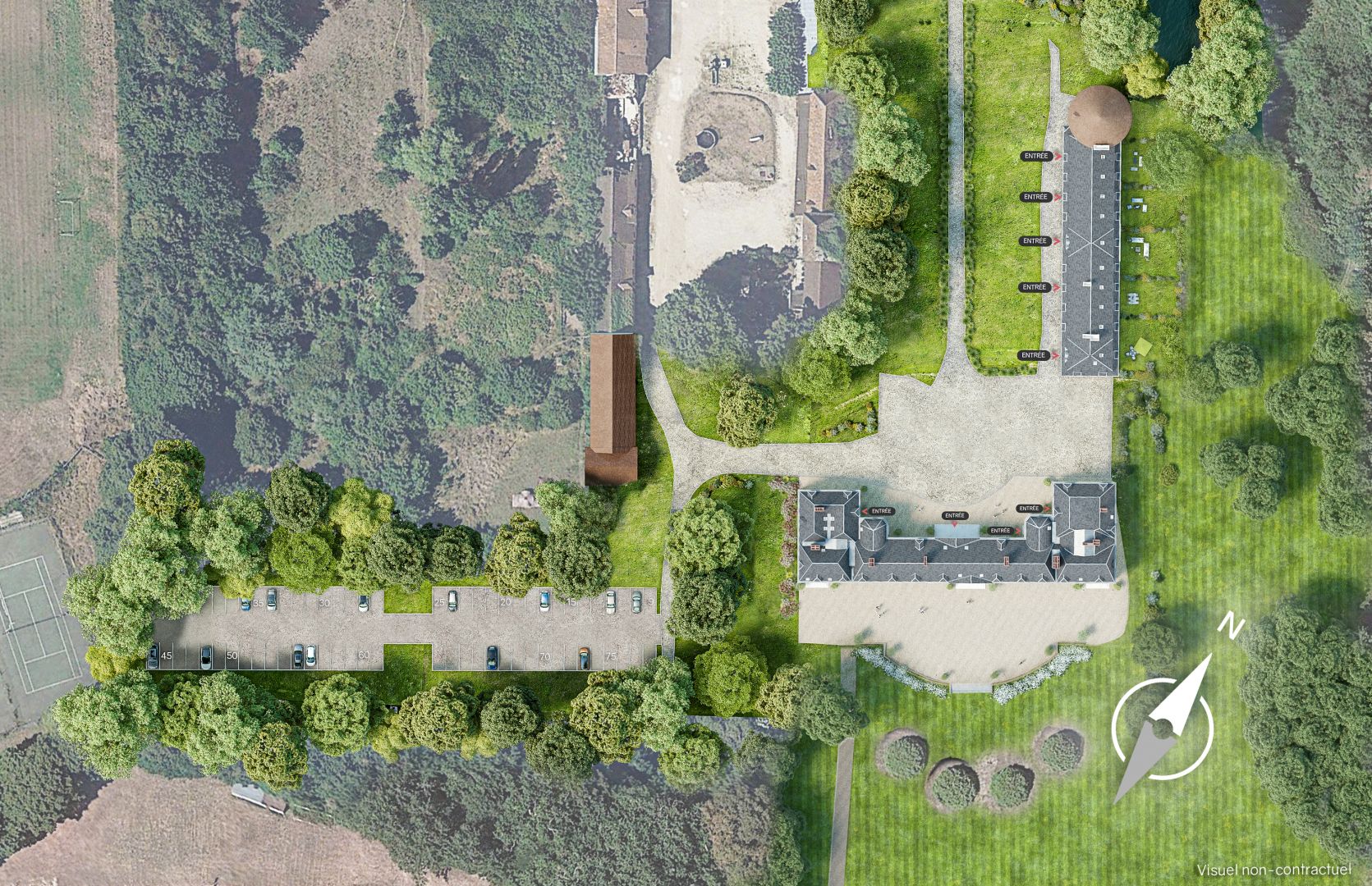 Plan de masse du projet du Château de Brou